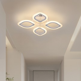 [Minimalist Creative Design] 4-Head Modern Elegant LED Ceiling Light | Three-Color Changing Aluminum Acrylic Electroplated Craft | Minimalist Creative Design High-Quality Easy Installation Black White Rose Golden for Living Room Bedroom Study Hallway Bar Dining Area Entryway Indoor Ceiling Lamp Wall Light Ambient Lighting Suitable for Up and Down Switch Control Color Not Included, Contemporary Lighting, Sleek Metallic Finish, Durable Lighting Fixture, Home Decor, Stylish