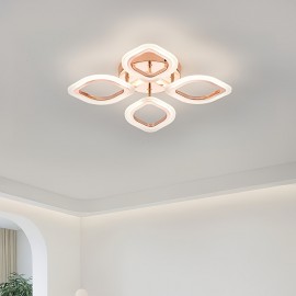 [Minimalist Creative Design] 4-Head Modern Elegant LED Ceiling Light | Three-Color Changing Aluminum Acrylic Electroplated Craft | Minimalist Creative Design High-Quality Easy Installation Black White Rose Golden for Living Room Bedroom Study Hallway Bar Dining Area Entryway Indoor Ceiling Lamp Wall Light Ambient Lighting Suitable for Up and Down Switch Control Color Not Included, Contemporary Lighting, Sleek Metallic Finish, Durable Lighting Fixture, Home Decor, Stylish