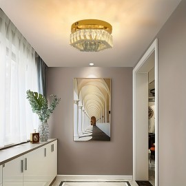 Modern Crystal Ceiling Light, 1pc - Golden or Silvery, Semi-Flush Mount Installation, for Switch Control, Ideal for Bedroom, Living Room, Dining Room, Bar - Includes Installation Hardware, Ceiling Light for Living Room