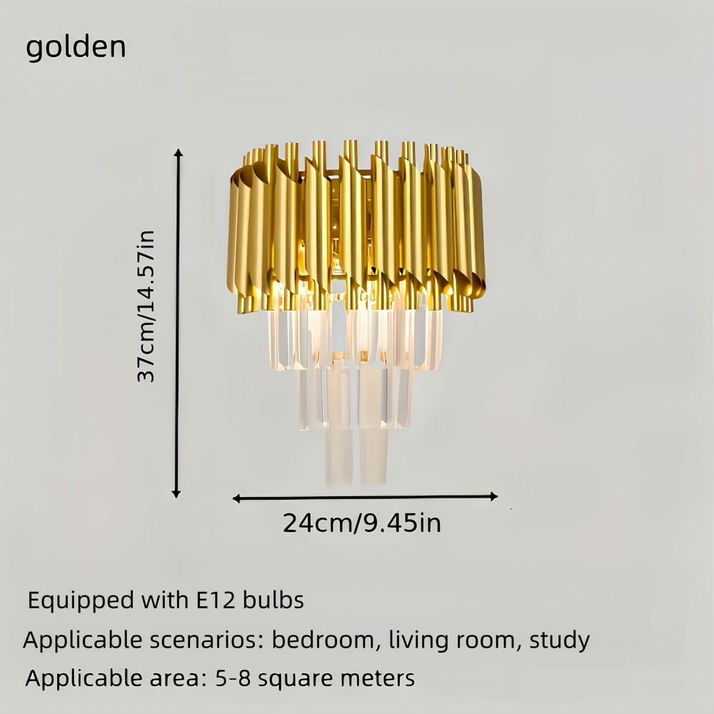 Modern Minimalist LED Three-Color Dimmable Wall Light for Bedroom, Study Room, Living Room, And Hallway, Featuring Crystal Decor.