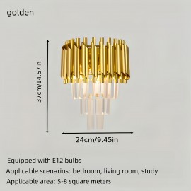 Modern Minimalist LED Three-Color Dimmable Wall Light for Bedroom, Study Room, Living Room, And Hallway, Featuring Crystal Decor.