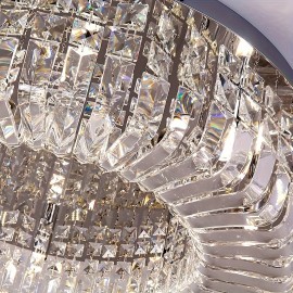 1 Luxury-Style Modern Crystal Round Ceiling Lamp - Three-color Variable Lighting - Suitable for Furniture Lighting Decoration in Living Rooms, Bedrooms, Dining Rooms and Other Places. This product does not come with wall switches or remote controls.