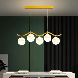 [LED Pendant Light] Modern Minimalist LED 3-Color Dimmable Pendant Light with 3D Printed Design - Semi-Flush Mount, Hardwired, No Battery Needed, 110-240V, Perfect For Kitchen, Dining Room, Or Bar, Kitchen Lighting | Modern Pendant Light | Durable Metal Construction