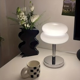 Elegant Murano Glass USB Table Lamp - Adjustable Brightness, Touch Control, Soft Glow for Cozy Atmosphere - Ideal for Bedside, Nightstand, Desk, Living Room, Bedroom & Home Office Decor - Available in White, Yellow, Orange