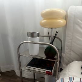 Elegant Murano Glass USB Table Lamp - Adjustable Brightness, Touch Control, Soft Glow for Cozy Atmosphere - Ideal for Bedside, Nightstand, Desk, Living Room, Bedroom & Home Office Decor - Available in White, Yellow, Orange