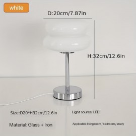 Elegant Murano Glass USB Table Lamp - Adjustable Brightness, Touch Control, Soft Glow for Cozy Atmosphere - Ideal for Bedside, Nightstand, Desk, Living Room, Bedroom & Home Office Decor - Available in White, Yellow, Orange