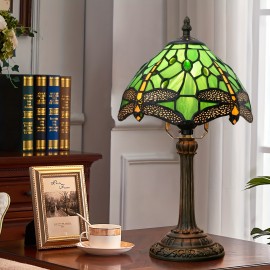 [1 Vintage Mosaic Glass Lamp] Vintage Handmade Mosaic Glass 1 Stained Glass Table Lamp | Office Home Living Room, Dining Room and Bedroom Decoration Lamps