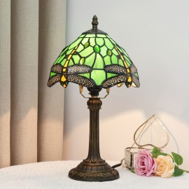 [1 Vintage Mosaic Glass Lamp] Vintage Handmade Mosaic Glass 1 Stained Glass Table Lamp | Office Home Living Room, Dining Room and Bedroom Decoration Lamps