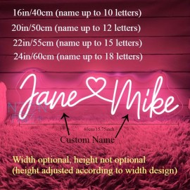 Custom Wedding LED Neon Sign- Personalized Couple Names with Heart Design Wall Art, USB Powered Wall Mounted Home Decor for Wedding, Anniversary, Valentine's Day Gifts, Romantic Ambient Lighting, Elegant Fonts, High Quality Durable Lighting, Event P