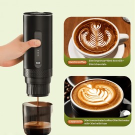 1pc Wireless Portable Italian Coffee Maker with Heating Function, 7500mAh Large Capacity Battery, No Hot Water Needed, Car Carry Coffee Machine