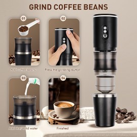 [Portable Smart Coffee Maker] Portable Smart Coffee Maker for Cars, Featuring Intelligent Grinding, Automatic Water Heating, Equipped with Heat Retention Capabilities, Ideal Gift for Wedding & Birthdays & Graduation