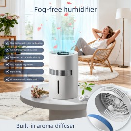 2-in-1 Humidifier, Mist-Free Evaporative Humidifier, Silent, White, 1.06gal Tank, Quiet Operation, Suitable for Office Bedroom , Home Humidifier, Bedroom Humidifier, Office Humidifier, Sleek Humidifier, Modern Humidifier, Efficient Purification