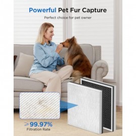 4 Pack Replacement Filters Compatible with HKB320F Air PurifierGenuine Washable PreFilter with Activated Carbon