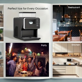 Slushie Machine 3min Flash Freeze 44.09LB/24H Capacity, Shaved Ice Machine with Stainless Steel Blade, Adjustable Texture for Shaved Ice, Snowflake Ice Machine for Restaurants, Kitchen, Party