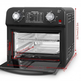 12L Large Capacity Full Automatic Visual Versatile Air Fryer Oven Oven 10-inch Pizza, Baked, Toast, Baked, Air-fried, Oil-free, Grilled Chicken, Cooking