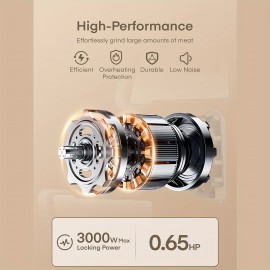 5 In1 Meat Grinder Heavy Duty, 4LB/min, Meat Grinder For Home With Stainless Steel Sausage Stuffer (2 Sizes), Storage Box