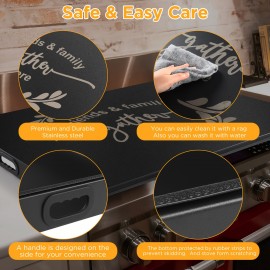 Stove Cover, Gas Stove Cover -Stainless Steel, Noodle Board Stove Cover, Stove Top Covers For Gas Burners With Handle Large Size 29.5 X 21.7 X2.6 Inch Easy To Clean, Stove Top Covers For Electric Stove