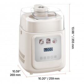 1 Quart Automatic Ice Cream Maker with Built-in Compressor No Pre-freezing