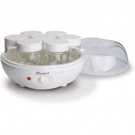YM80 Electric Yogurt Maker Machine with Glass Jars - Probiotic-Rich Homemade Yogurt Incubator, Digital Display & One-Touch Operation, Compact White Design for Gut Health, Sensitive Stomach Safe, No Batteries/Electricity/Battery-Free