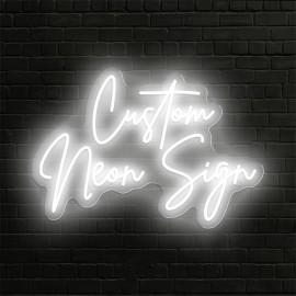 Custom Double Row Double Font Neon, Personalized Text LED Neon, USB Powered, Wall Hanging, Dimmable, Plastic Material, Switch Control, No Battery Required