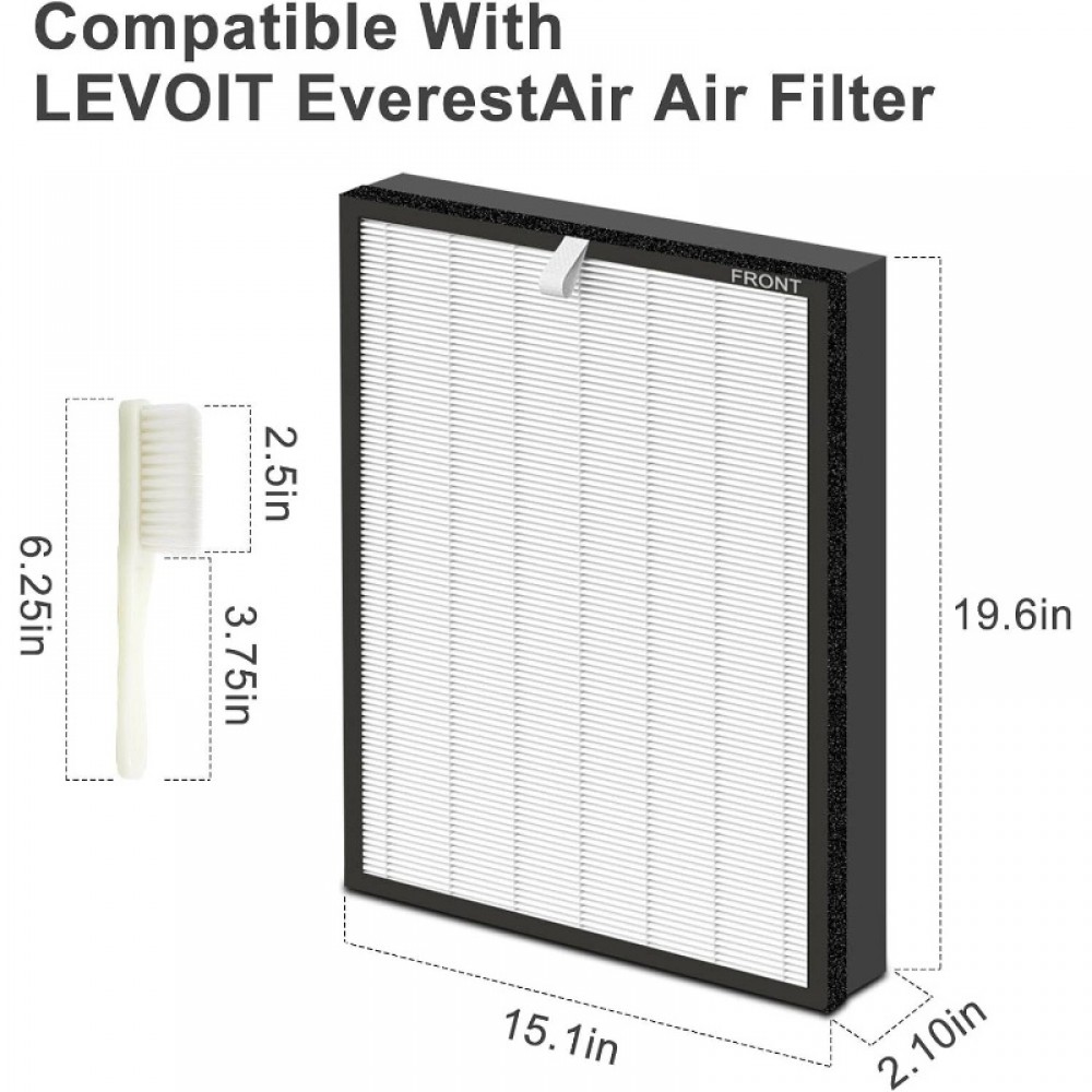 2 Packs for EverestAir RF Air Cleaner Replacement Filters - H13 True Compatible with Part #LRF-E551-WUS, Filter Refills, Compatible with EverestAir RF Air Cleaner System