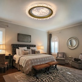 Modern Circular LED Ceiling Light with Cloud Pattern - High-Quality Acrylic, Semi-Recessed Installation, 110V-240V, Ideal for Living Room or Bedroom Lighting, LED Lights for Bedroom