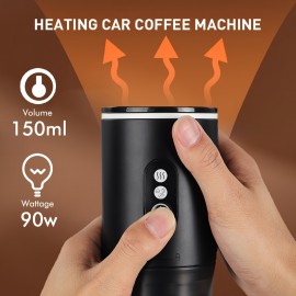 [Portable Coffee Machine] Portable Electric Coffee Machine | USB Plug, Integrated Multi-function, Supports Heating Hot Water, 12V, Compact Travel-Friendly Design, Comes with Small Cups