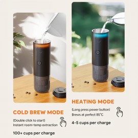 Portable Capsule Coffee Machine, Fully Automatic Espresso Capsule Coffee Machine, Electric Extraction Espresso Machine, Suitable For Portable Travel, Outdoor Car And Office. Portable Coffee Machine Capsule, Coffee Powder Dual-purpose Machine.