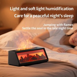 New Simulation Flame Humidifier with Seven-Color Atmosphere Light, Three Adjustable Settings, Auto Shut Off, Water Shortage Protection, Silent Operation – Essential Gift for, Humidifier For Bedroom, Humidifier For Large Room
