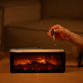 Wall-Mounted Flame Humidifier with Realistic Fireplace Effect - Long-Lasting Scented Diffuser, USB-Powered, No Battery Needed, Ideal for Bedroom, Living Room, Or Office - Perfect Holiday Gift, Fireplace Decor