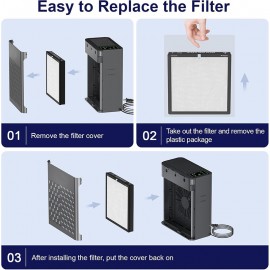 Air Purifiers for Home Large Room Up to 1295 Ft² with PM 2.5 Display Air Quality Sensor, Auto Mode, Timer, HEPA Air Purifier for Bedroom Filters Smoke, Pet Dander, Pollen,Black