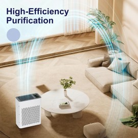 Air Purifiers for Home Large Room Up to 1295 Ft² with PM 2.5 Display Air Quality Sensor, Auto Mode, Timer, HEPA Air Purifier for Bedroom Filters Smoke, Pet Dander, Pollen,Black