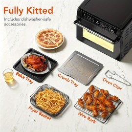 Fryer Toaster Oven, Air Fryer Toaster Oven Combo, 12-in-1 Digital Countertop Natural Convection Roast Bake Dehydrate And Reheat, Stainless Steel