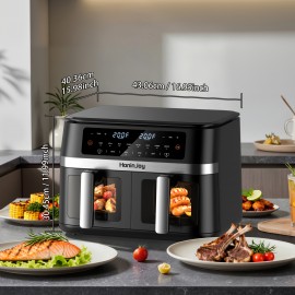 6+6QT Air Fryer Large Capacity 8 Preset Cooking Functions 2-Basket Air Fryer with 2 Viewing Window, Match Cook & Smart Finish to Bake, Roast, Reheat, Broil, Dehydrate & More for Quick, Easy Meals, Including 50 Air Fryer Liners