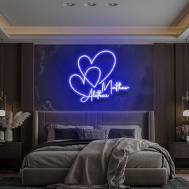 Personalized Neon Light, Heart-Shaped Neon Pattern, USB-Powered Decorative Wall Lamp for Bedroom, Party, Wedding, Birthday, and Romantic Holiday Ambiance