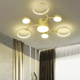 Modern Industrial Farmhouse LED Modern Chandeliers Light Fixture, 4000K Lighting Rustic Sputnik Chandelier Ceiling Lamp for Kitchen Bedroom Living Room Hallway